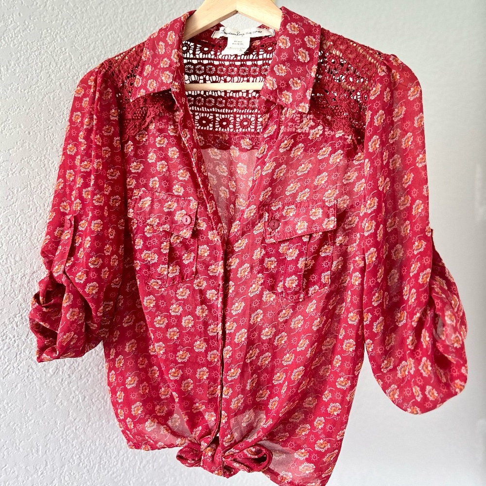 American Rag Crop Tie Top